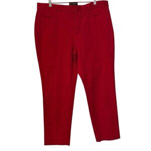 Banana Republic Women's Red Sloan Curvy Fit Flat Front Dress Pants Size 16
